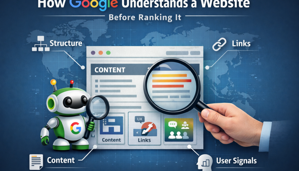 how Google understands a website before ranking it